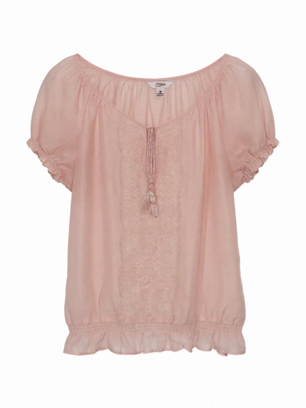 Candie's Women's Lace Peasant Blouse M